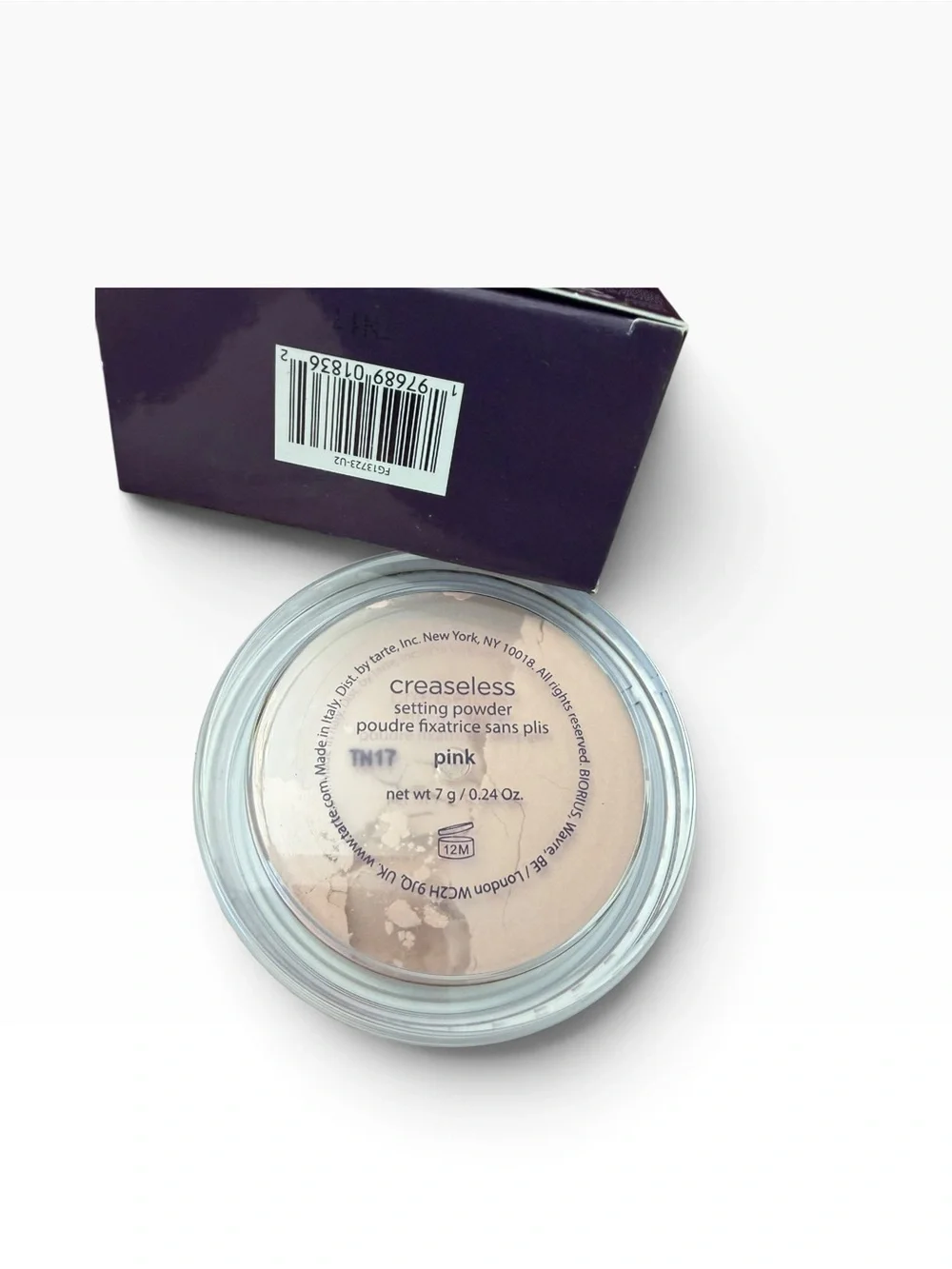 Tarte Creaseless Setting Powder – Pink 0.24 oz Full Size NIB